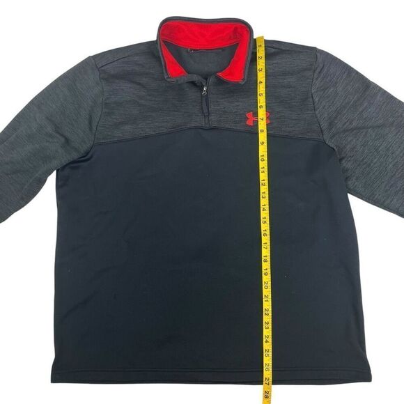 Under Armour Mens Loose Cold Gear Quarter Zip Pullover Sweatshirt Gray Size XL - Picture 12 of 12